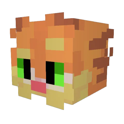 wGigaCat Minecraft avatar head, 3D render