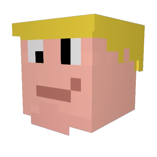 wTwL Minecraft avatar head, 3D render