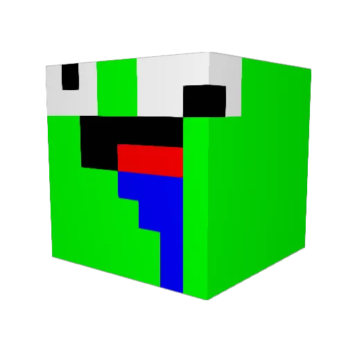 w_00_d Minecraft avatar head, 3D render