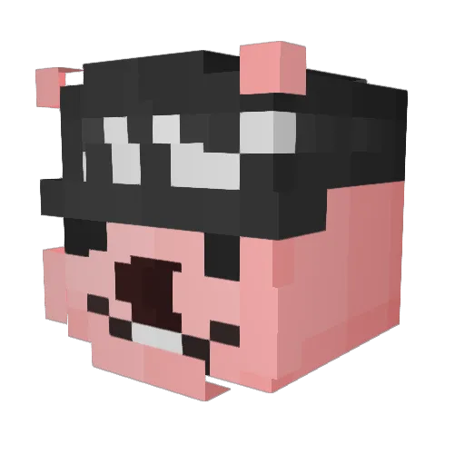 w_0_0__k Minecraft avatar head, 3D render