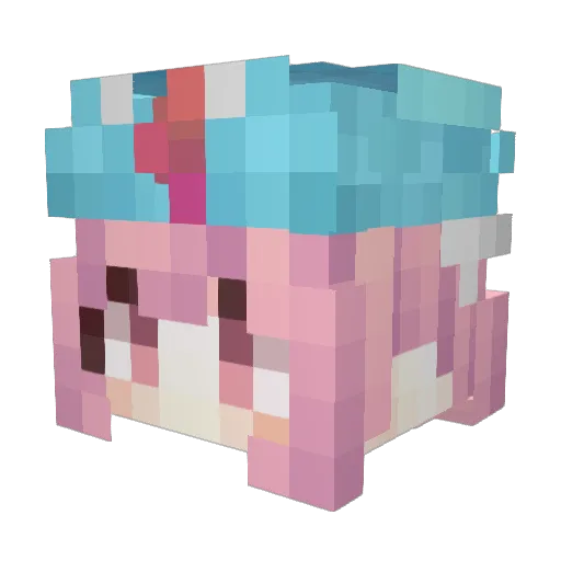 w__sh Minecraft avatar head, 3D render