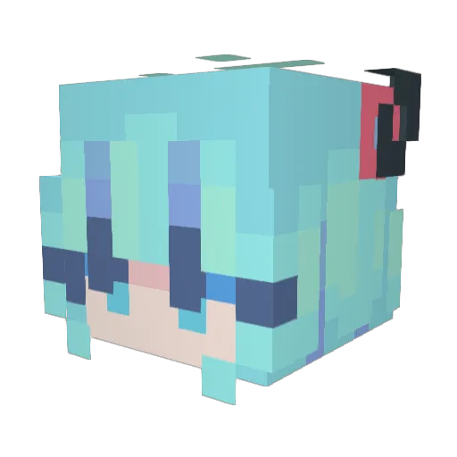 w_ld Minecraft avatar head, 3D render