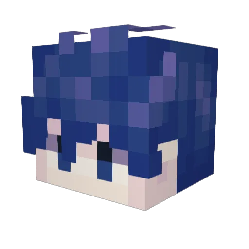 w_lly Minecraft avatar head, 3D render