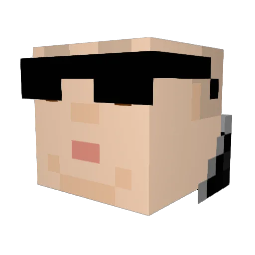 wa_wadu Minecraft avatar head, 3D render