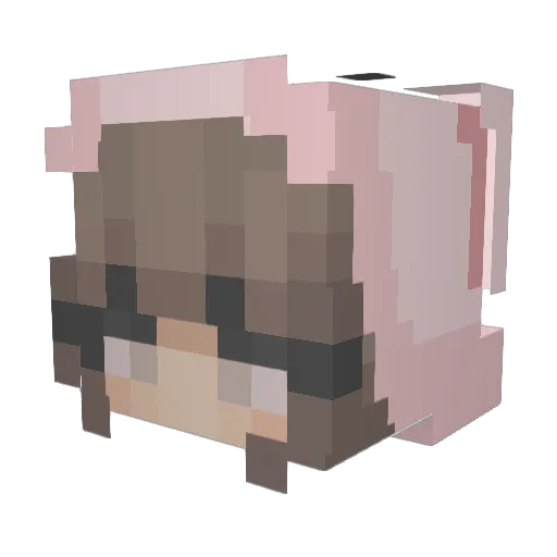 waangker Minecraft avatar head, 3D render