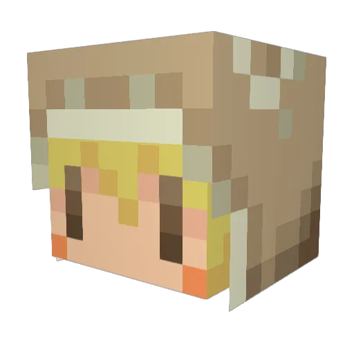 wabi3 Minecraft avatar head, 3D render