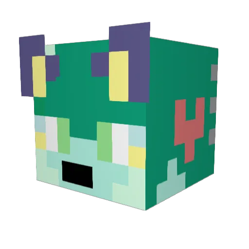 wablers Minecraft avatar head, 3D render