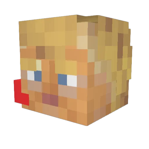 wabungi Minecraft avatar head, 3D render