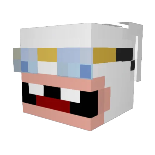 wacas Minecraft avatar head, 3D render