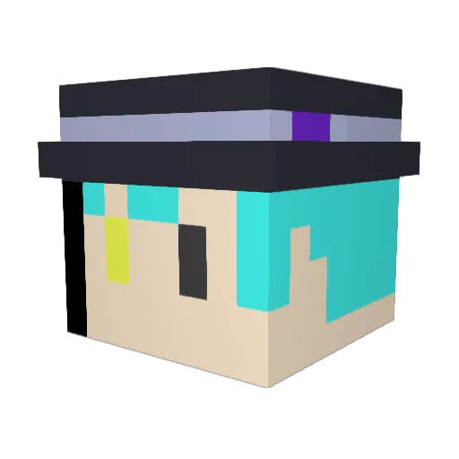 wacchoi Minecraft avatar head, 3D render