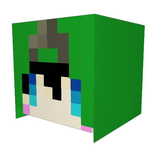 wachabi Minecraft avatar head, 3D render
