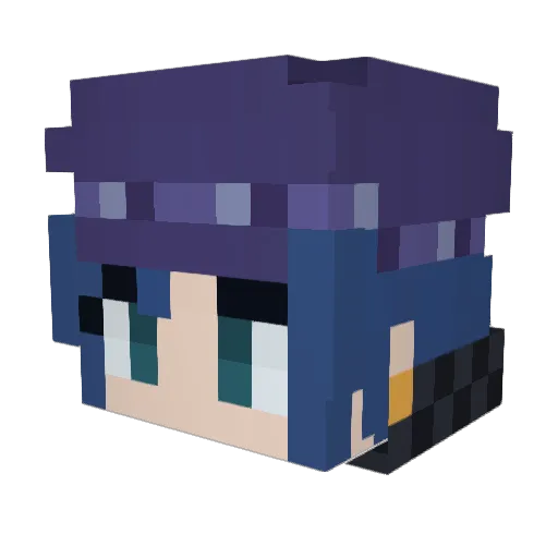 wackylol Minecraft avatar head, 3D render