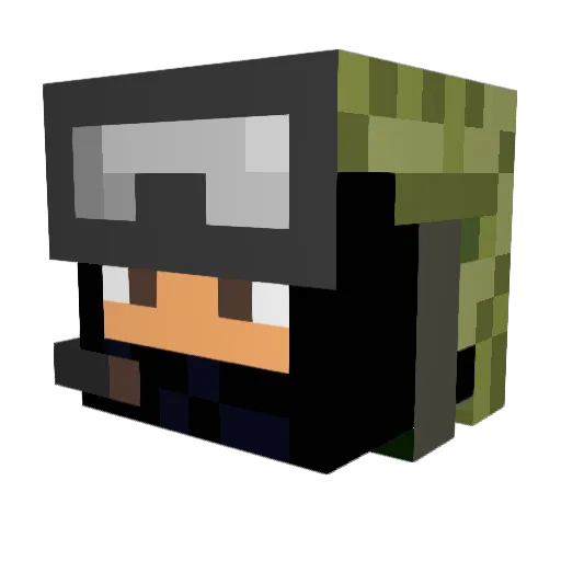 wadakazu Minecraft avatar head, 3D render