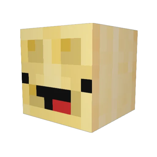 waffolz Minecraft avatar head, 3D render