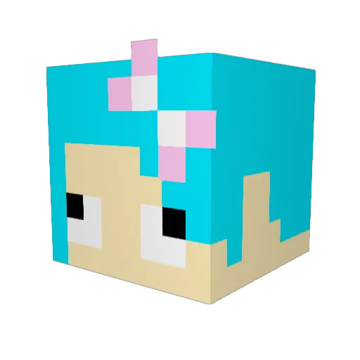 wagashi_san Minecraft avatar head, 3D render