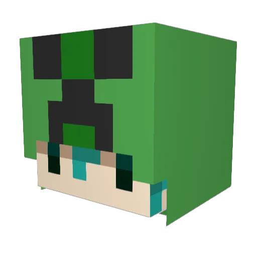 wahu3 Minecraft avatar head, 3D render