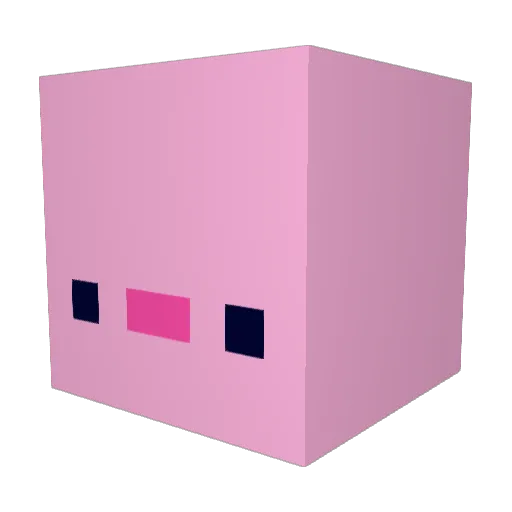 waiai Minecraft avatar head, 3D render