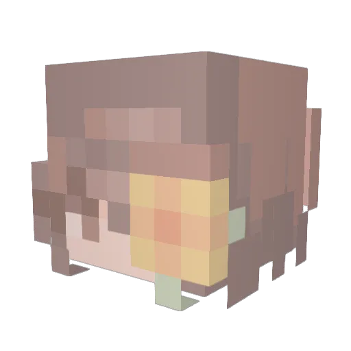 waifedd Minecraft avatar head, 3D render