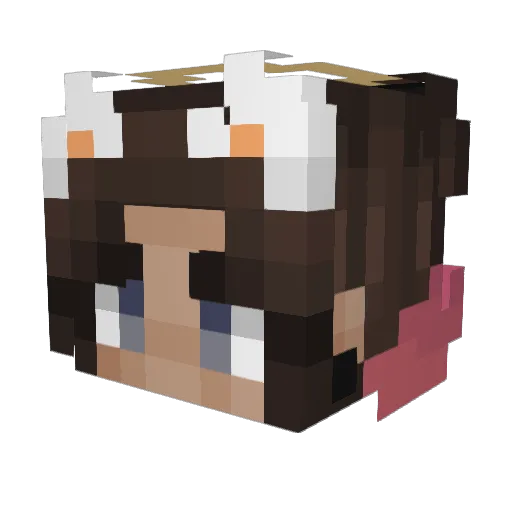 waifuyoshi Minecraft avatar head, 3D render