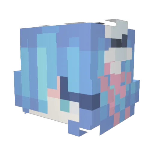 wailm Minecraft avatar head, 3D render