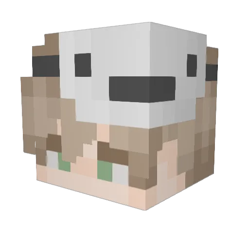 waisimen Minecraft avatar head, 3D render