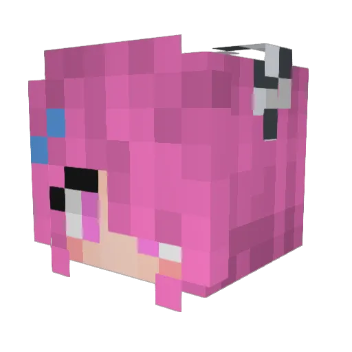 wakaba_c Minecraft avatar head, 3D render
