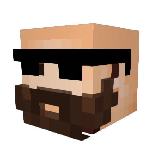 wakajr Minecraft avatar head, 3D render