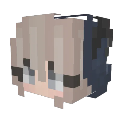 wakameme Minecraft avatar head, 3D render