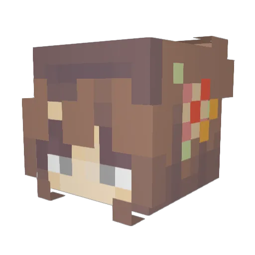 wakana04 Minecraft avatar head, 3D render
