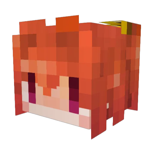 wakatsu Minecraft avatar head, 3D render
