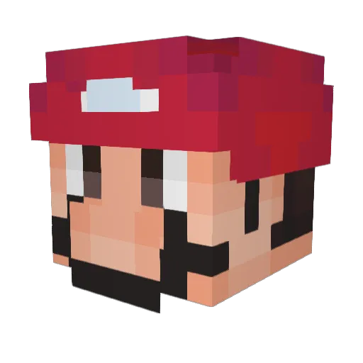 wake77777 Minecraft avatar head, 3D render
