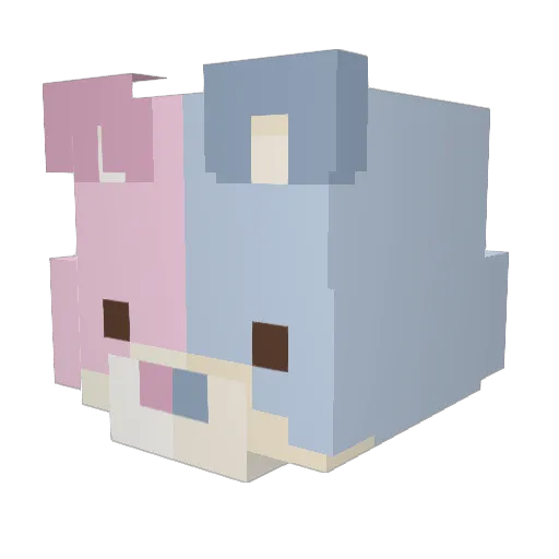 wakot Minecraft avatar head, 3D render