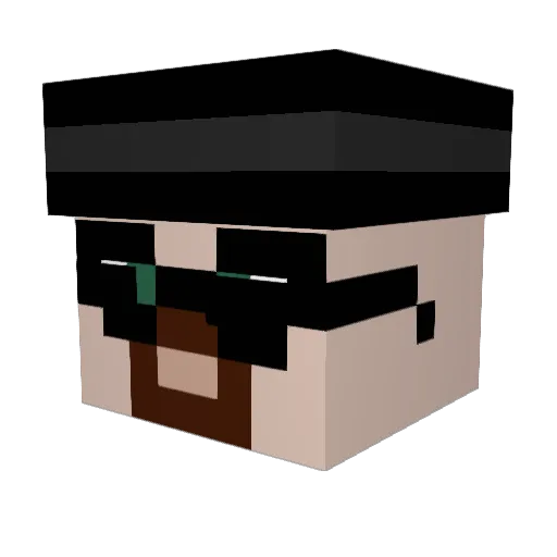 walart_white Minecraft avatar head, 3D render
