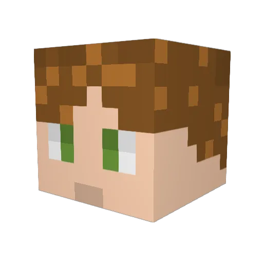 wali12 Minecraft avatar head, 3D render