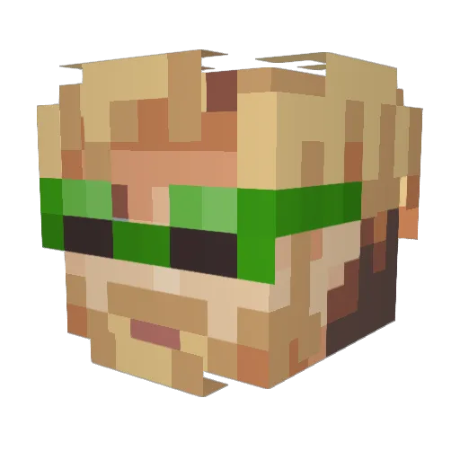 walker_m Minecraft avatar head, 3D render