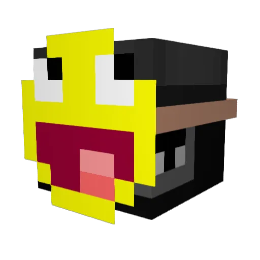 wall_on_sky Minecraft avatar head, 3D render