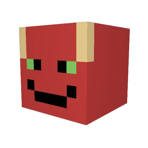 wallfe Minecraft avatar head, 3D render