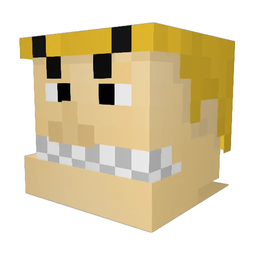 walmass Minecraft avatar head, 3D render