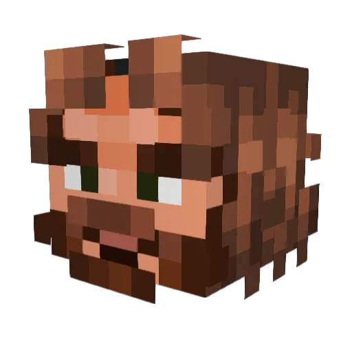 wandering_inter Minecraft avatar head, 3D render