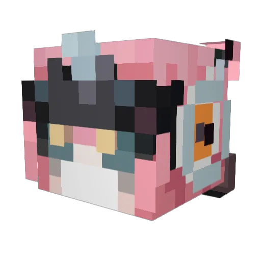 wang_3 Minecraft avatar head, 3D render
