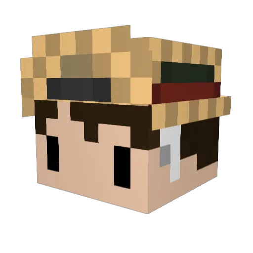 wangan Minecraft avatar head, 3D render