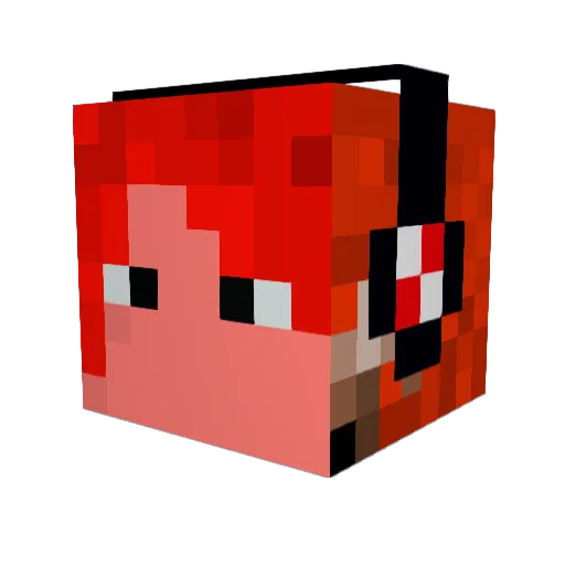 wangshushi Minecraft avatar head, 3D render