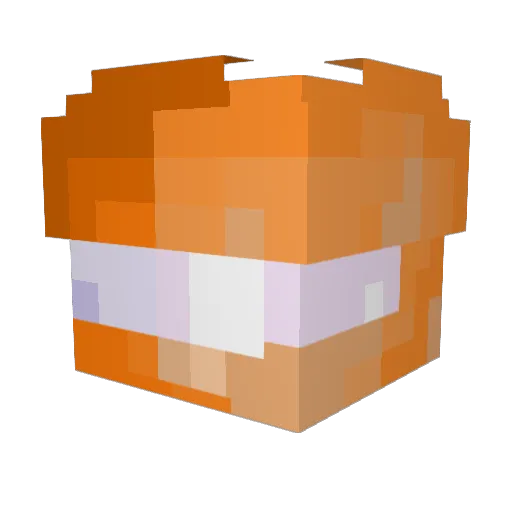 wannabe2D_ Minecraft avatar head, 3D render
