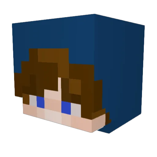 wannabebones Minecraft avatar head, 3D render