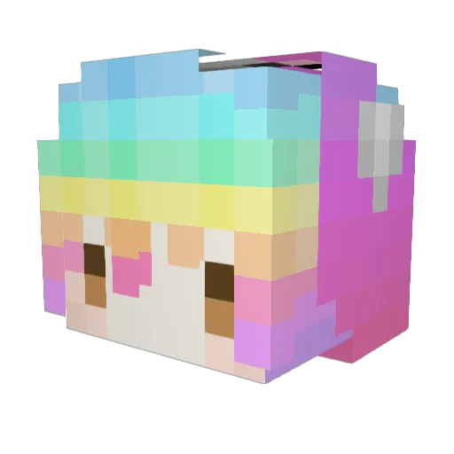 wanshan2 Minecraft avatar head, 3D render