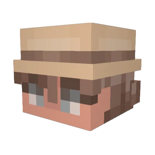 wantedwood Minecraft avatar head, 3D render