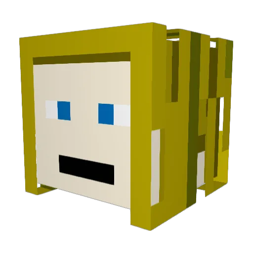 wants38 Minecraft avatar head, 3D render