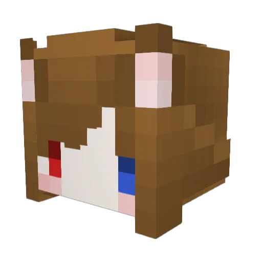 wanwen Minecraft avatar head, 3D render