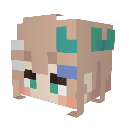wanya00 Minecraft avatar head, 3D render