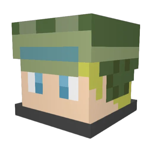war10ck2525 Minecraft avatar head, 3D render